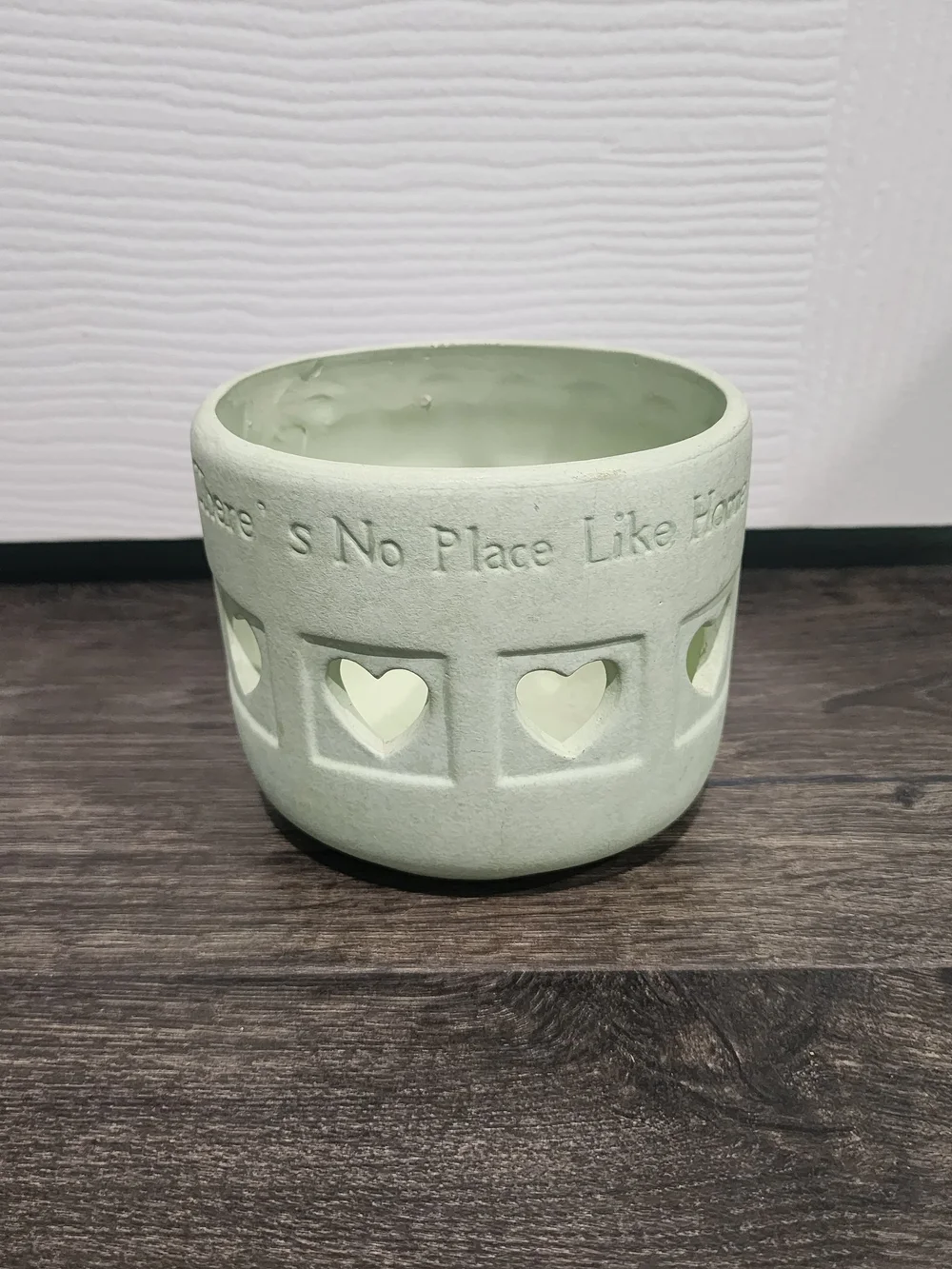 Homemakers Idea Co Green Votive Candle Holder Heart Cutouts
